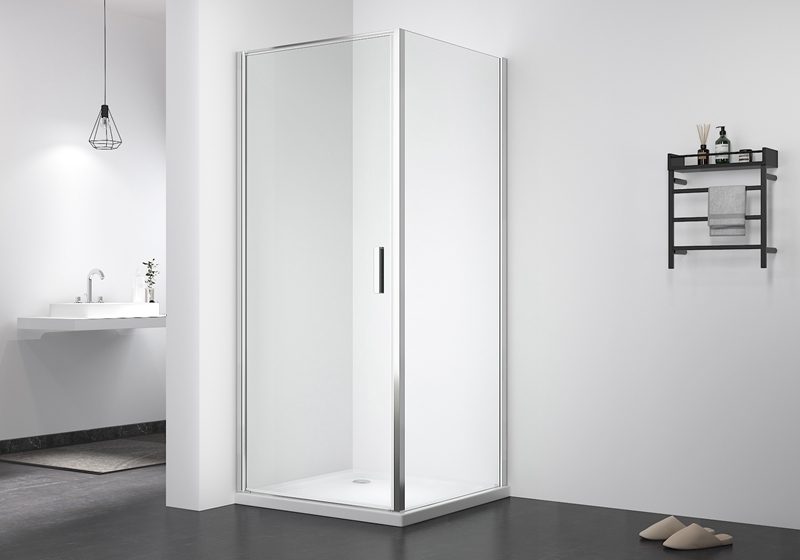 PV 1901 6 mm glazen hoek vierkante spil plus douchewand