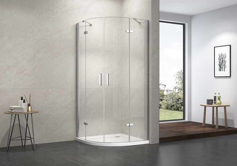 EX-406 6 mm kwadrantscharnier klassieke douchewand met dubbele handgrepen