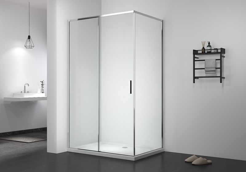 EX-507-2 5/6 mm slanke douchewand met één wiel en zijglas